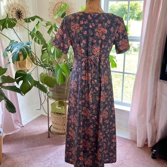 Vintage Express Floral Cottagecore Dress Sz 4 - Picture 3 of 5